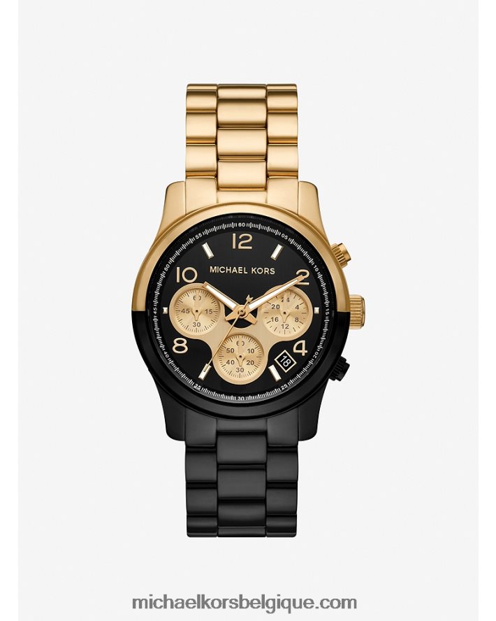 montre de piste 40HHNV3961 or noir unisexe Michael Kors