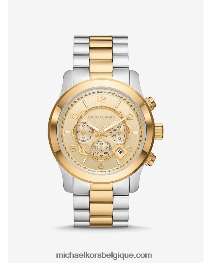 montre de piste surdimensionnée 40HHNV3964 deux tons unisexe Michael Kors