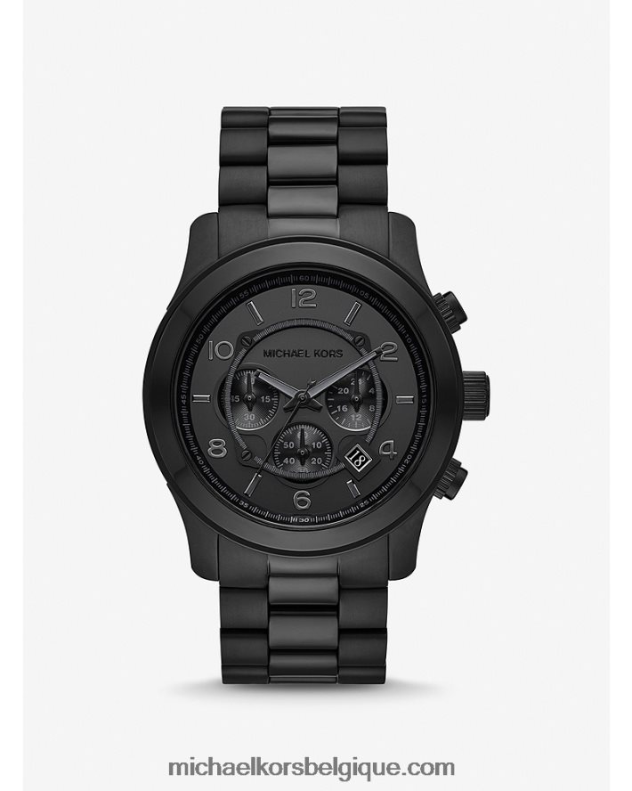 montre de piste surdimensionnée 40HHNV3965 noir unisexe Michael Kors
