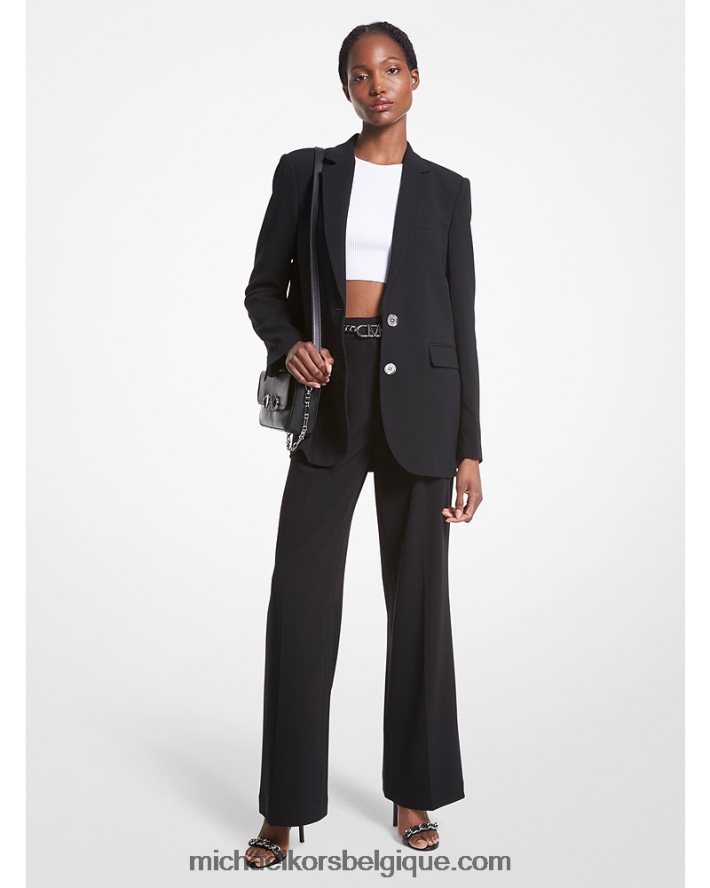 blazer boyfriend en crêpe 40HHNV200 noir femmes Michael Kors
