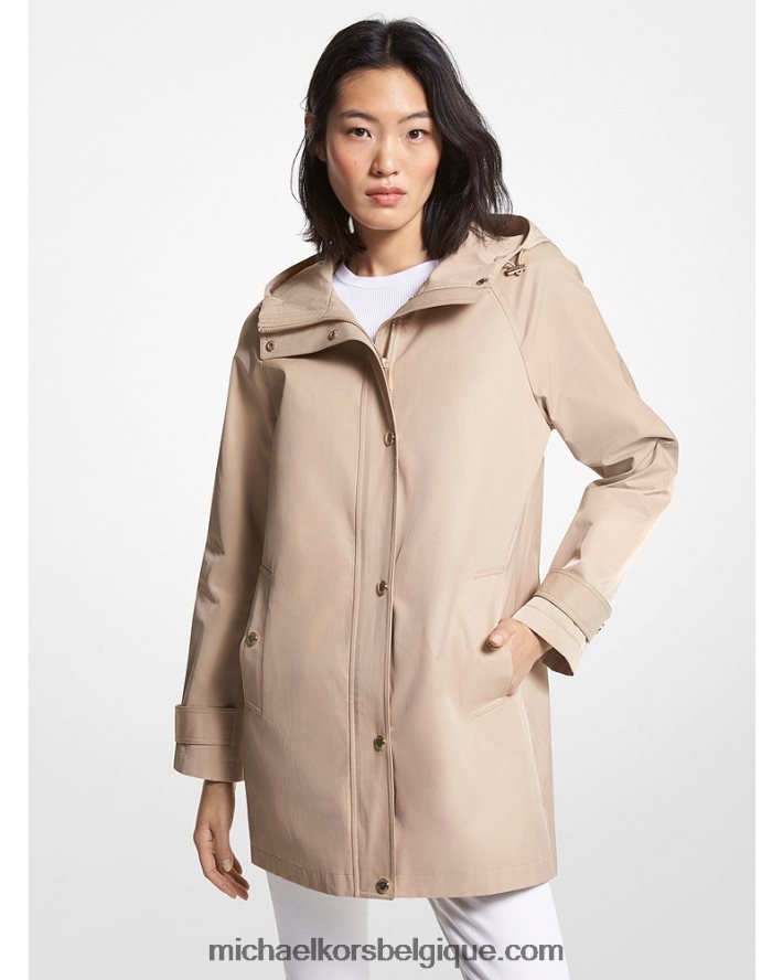 imperméable à capuche en coton mélangé 40HHNV203 kaki femmes Michael Kors