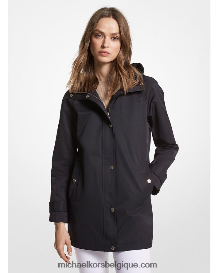 imperméable à capuche en coton mélangé 40HHNV204 noir femmes Michael Kors