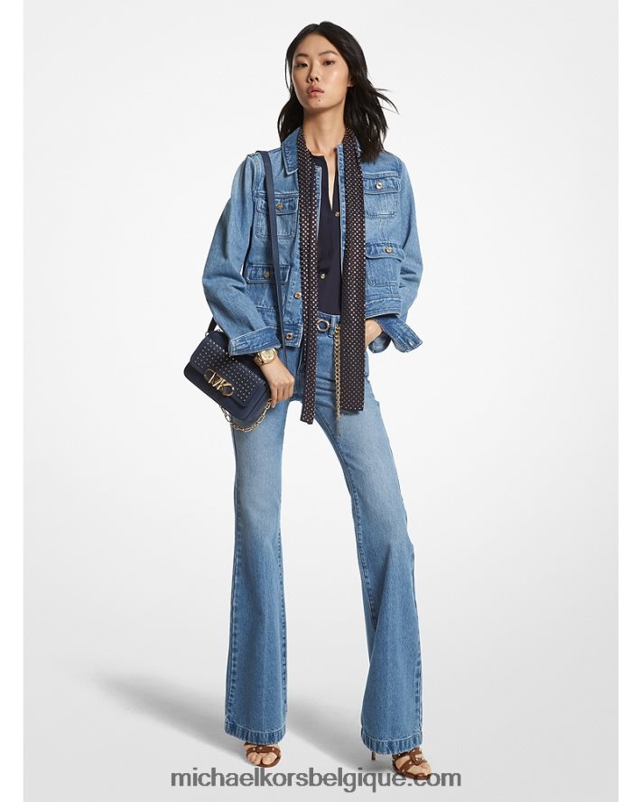 veste utilitaire en jean 40HHNV196 lavage bleu ange femmes Michael Kors